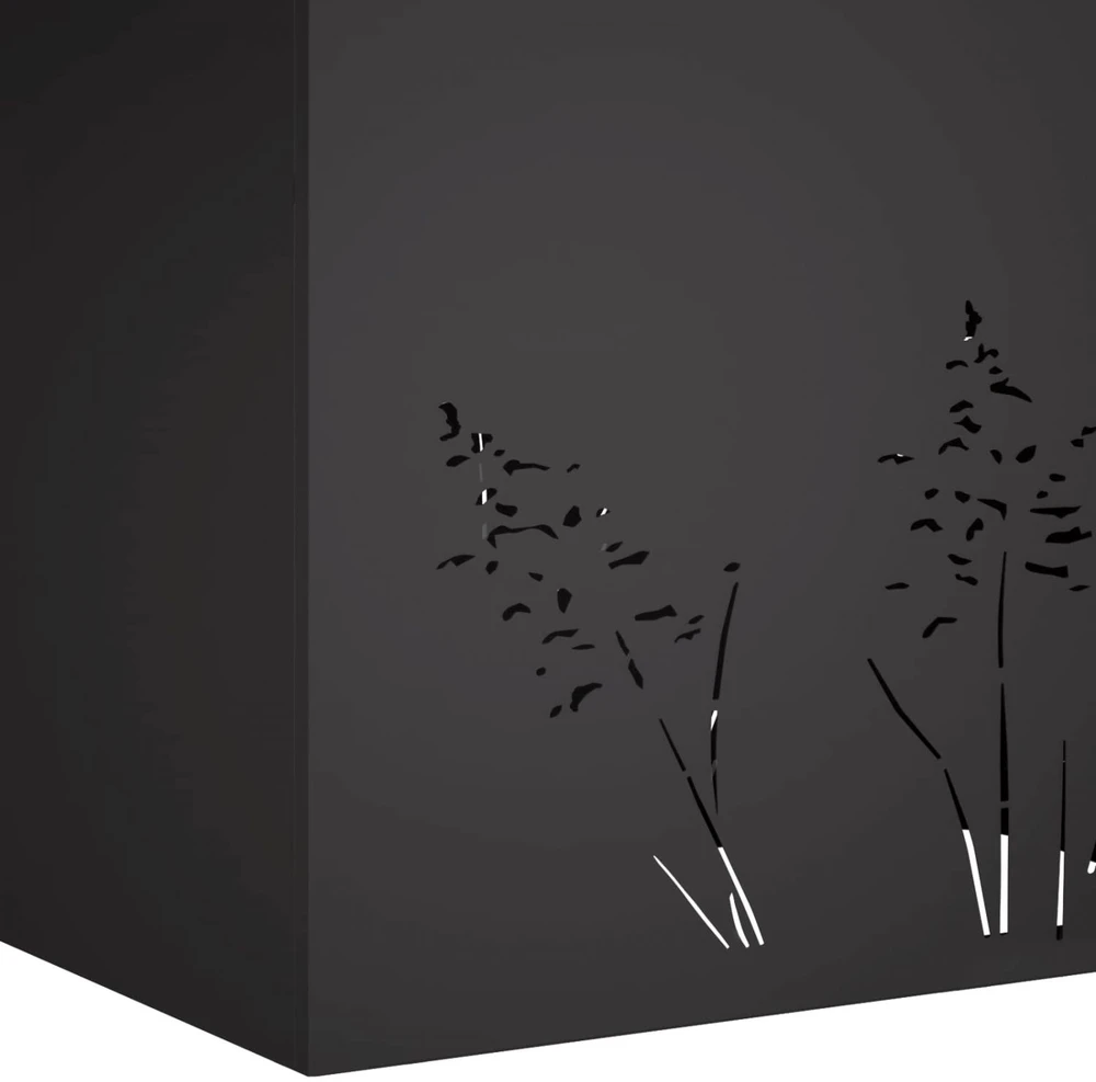 Sodo vazonas Juoda 80 x 20 x 49 cm Šaltai valcuotas plienas