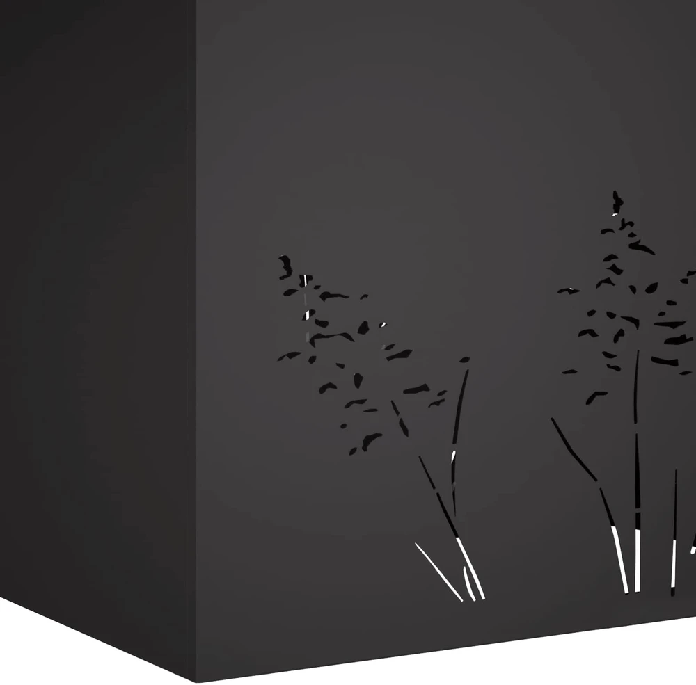 Sodo vazonas Juoda 80 x 30 x 49 cm Šaltai valcuotas plienas
