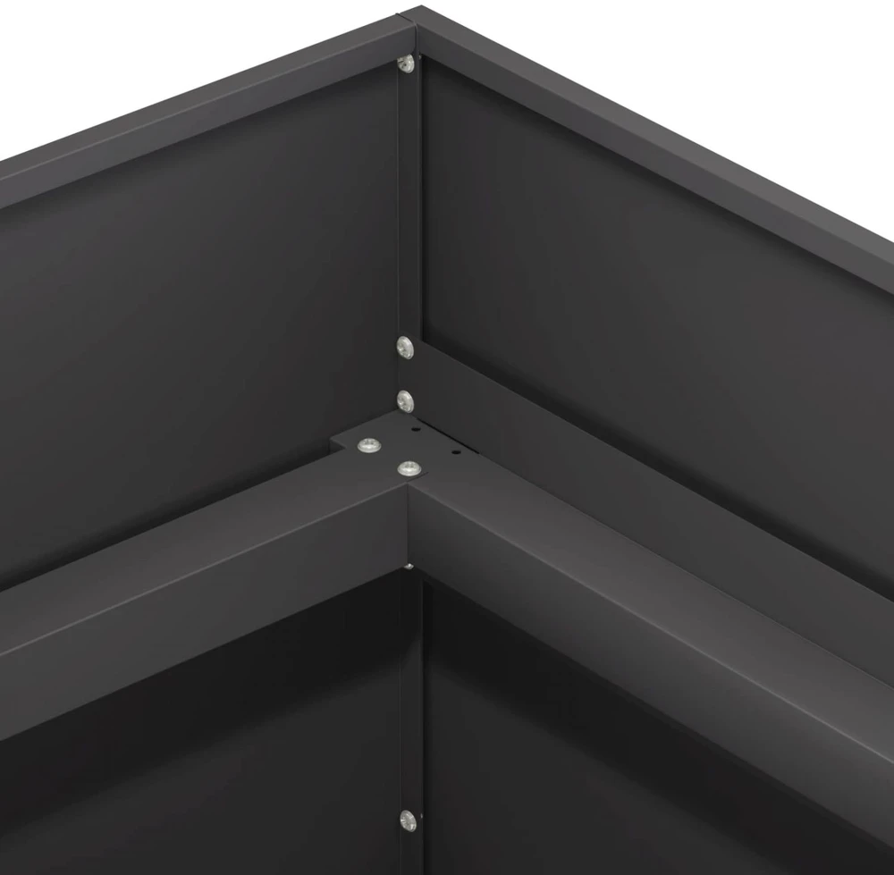 Sodo vazonas Juoda 80 x 80 x 60 cm Šaltai valcuotas plienas