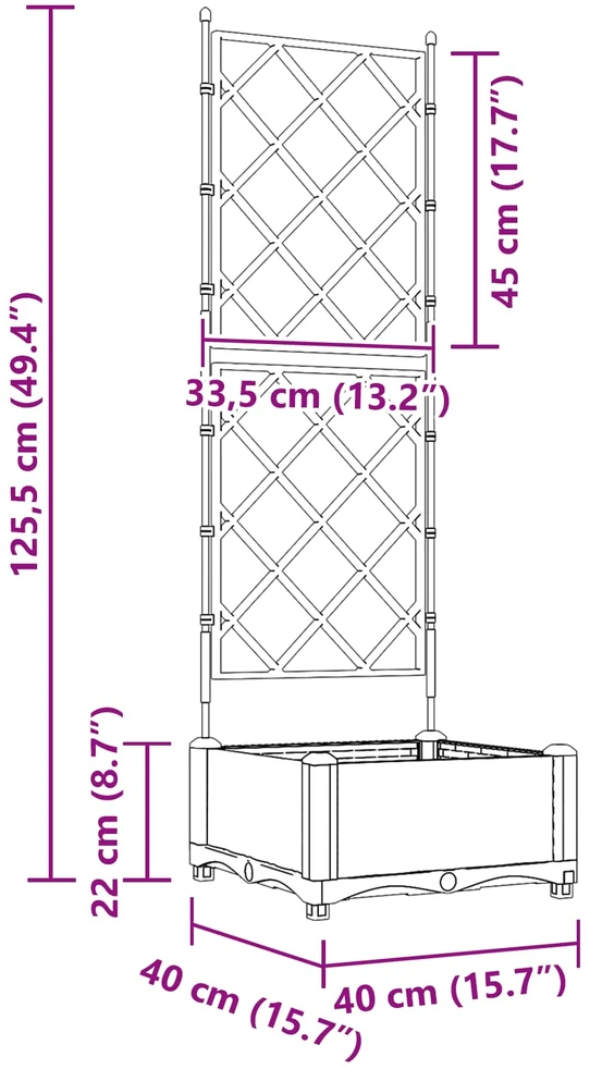 Sodo vazonas Pilka 40 x 40 x 125,5 cm PP