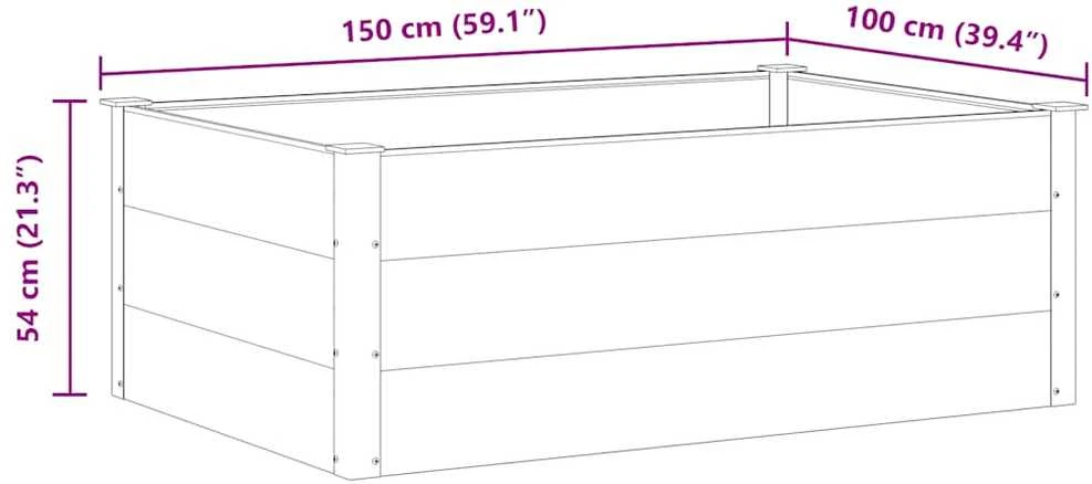 Sodo vazonas, pilkas, WPC, 150x100x54cm, aukštas
