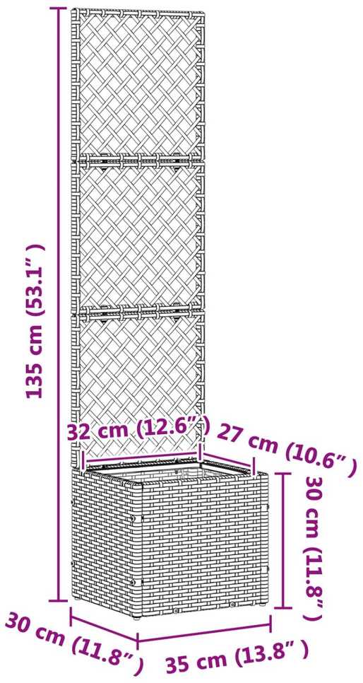 Sodo trelių vazonas Ruda 35 x 30 x 135 cm Metalas