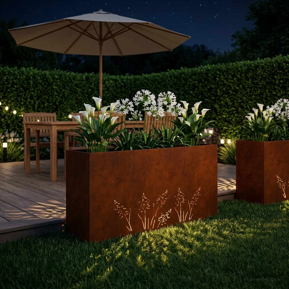 Sodo vazonas Rūdijanti 100 x 30 x 49 cm