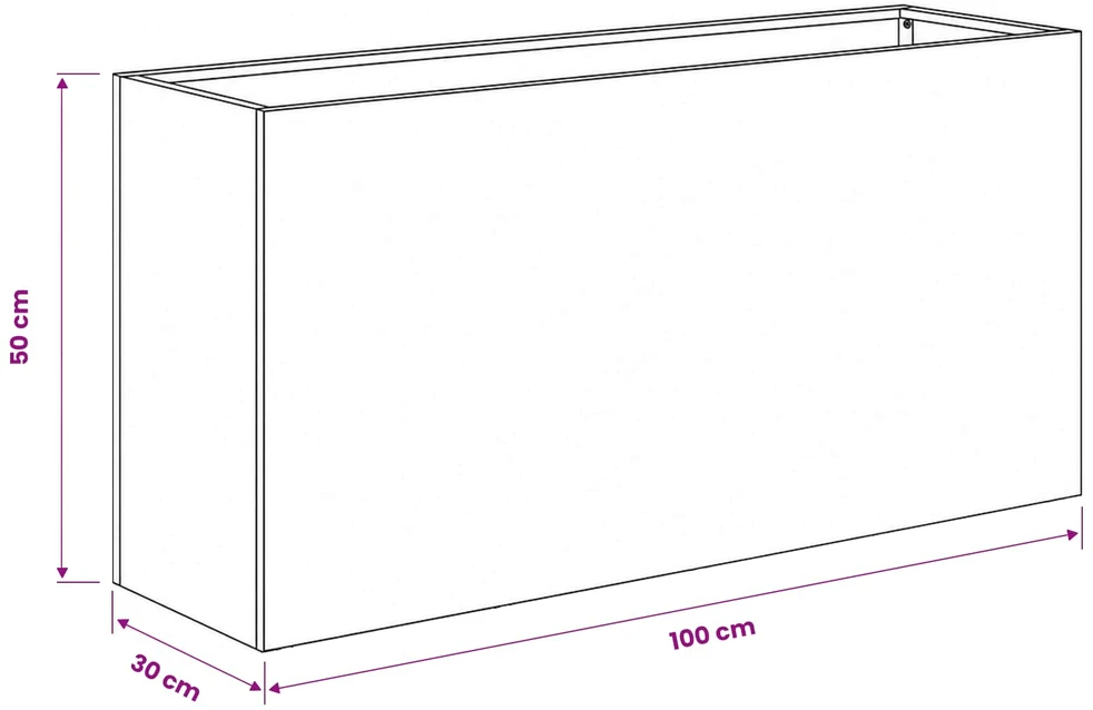 Sodo vazonas Rūdijanti 100 x 30 x 50 cm
