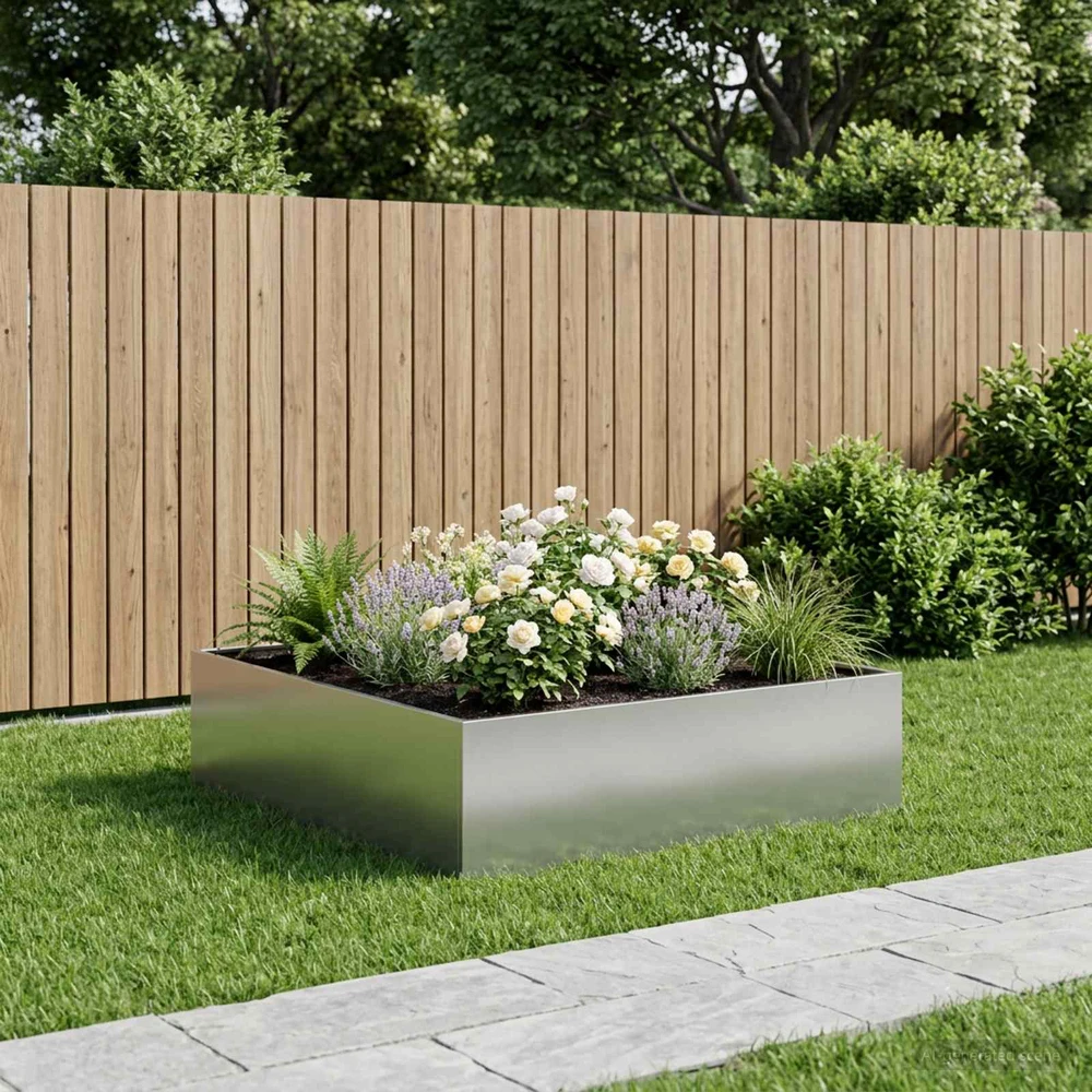 Sodo vazonas Sidabrinė 100 x 100 x 30 cm Galvanizuotas plienas