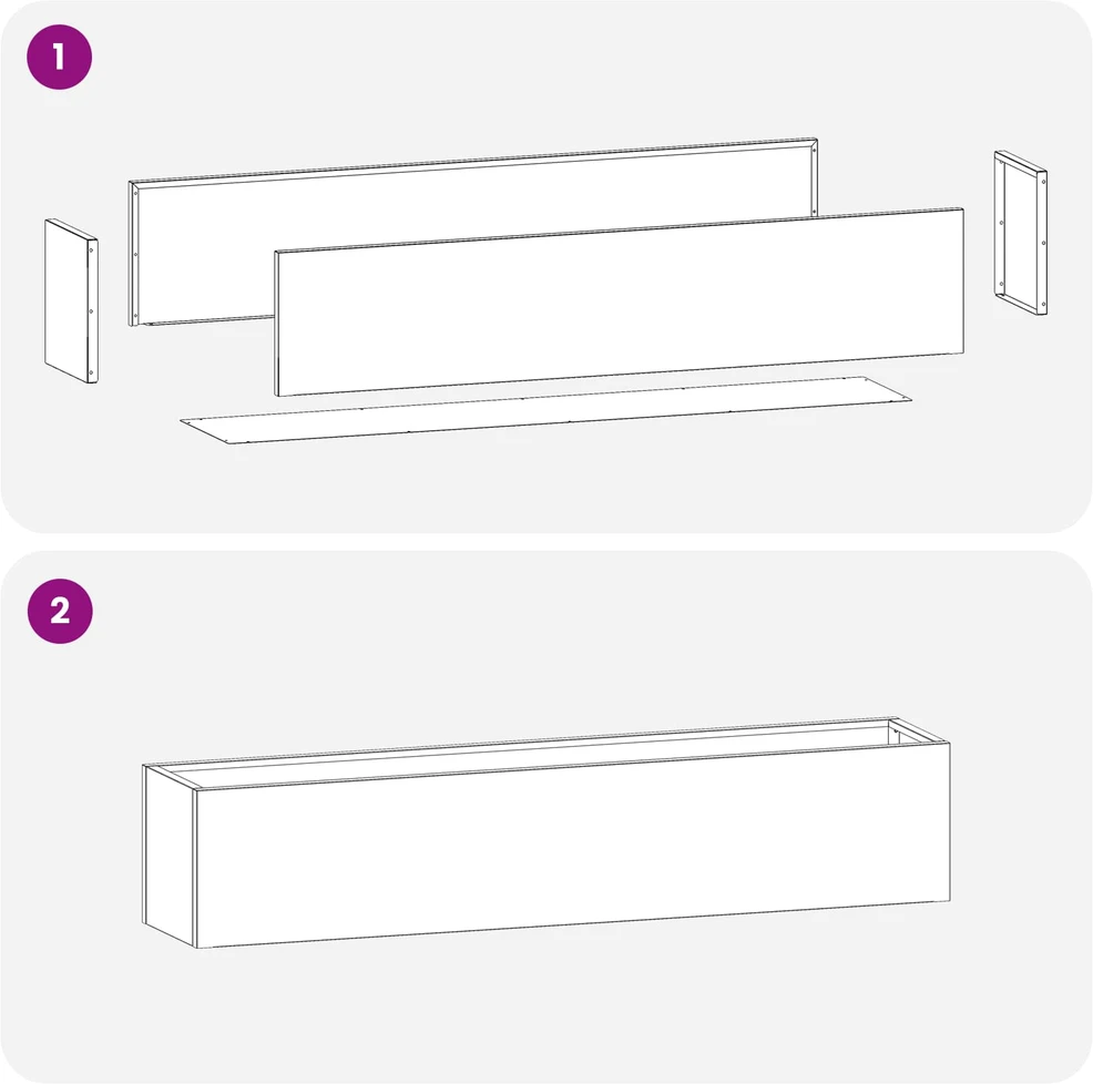Sodo vazonas Sidabrinė 100 x 20 x 20 cm Galvanizuotas plienas