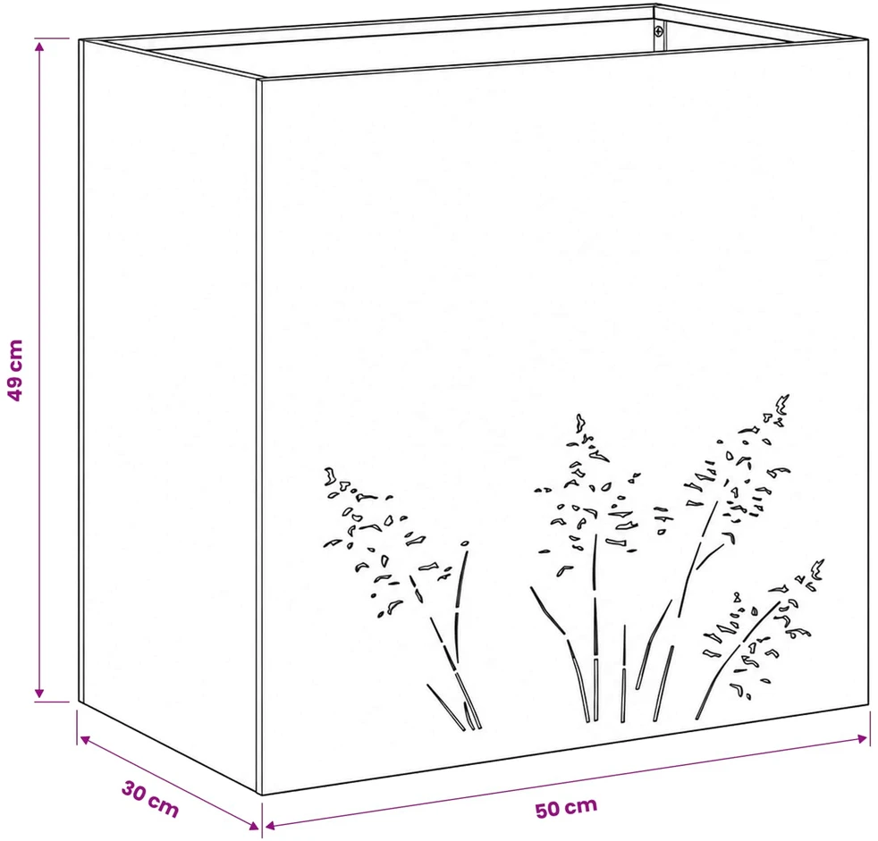 Sodo vazonas Sidabrinė 50 x 30 x 49 cm Nerūdijantis plienas
