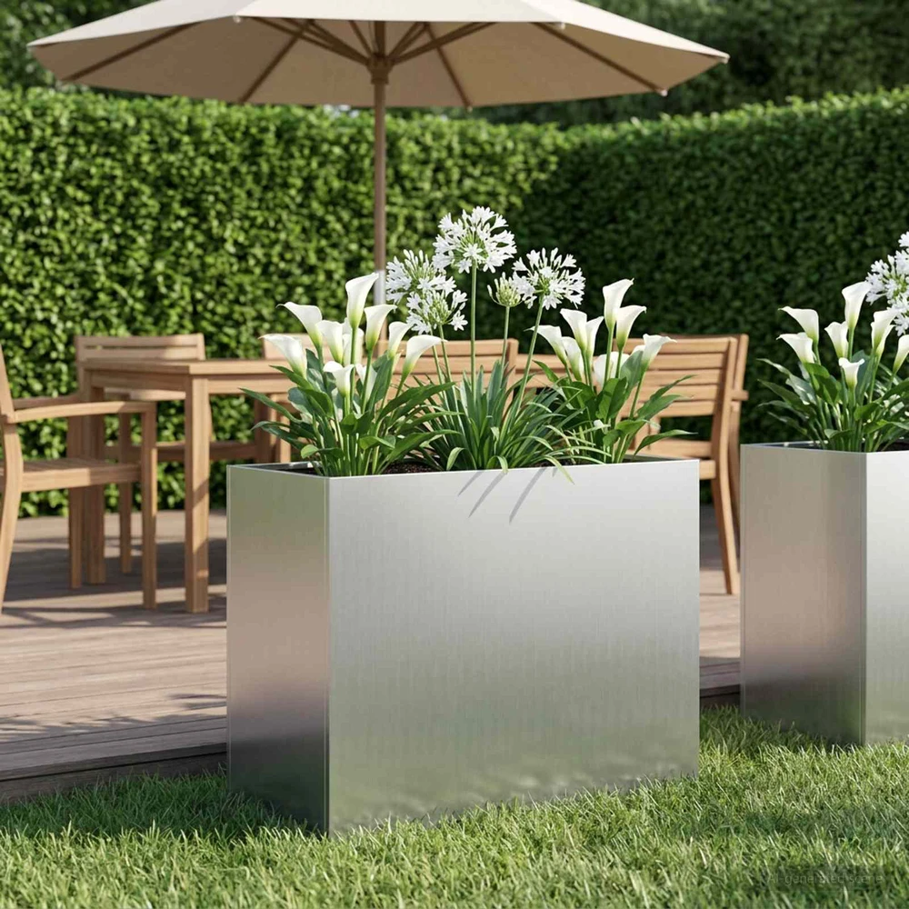 Sodo vazonas Sidabrinė 60 x 30 x 40 cm Galvanizuotas plienas