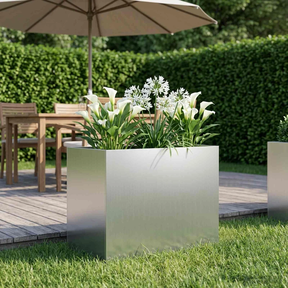 Sodo vazonas Sidabrinė 60 x 40 x 50 cm Galvanizuotas plienas