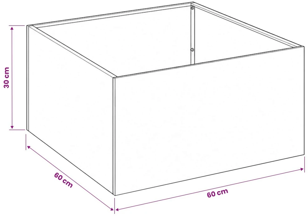 Sodo vazonas Sidabrinė 60 x 60 x 30 cm Nerūdijantis plienas
