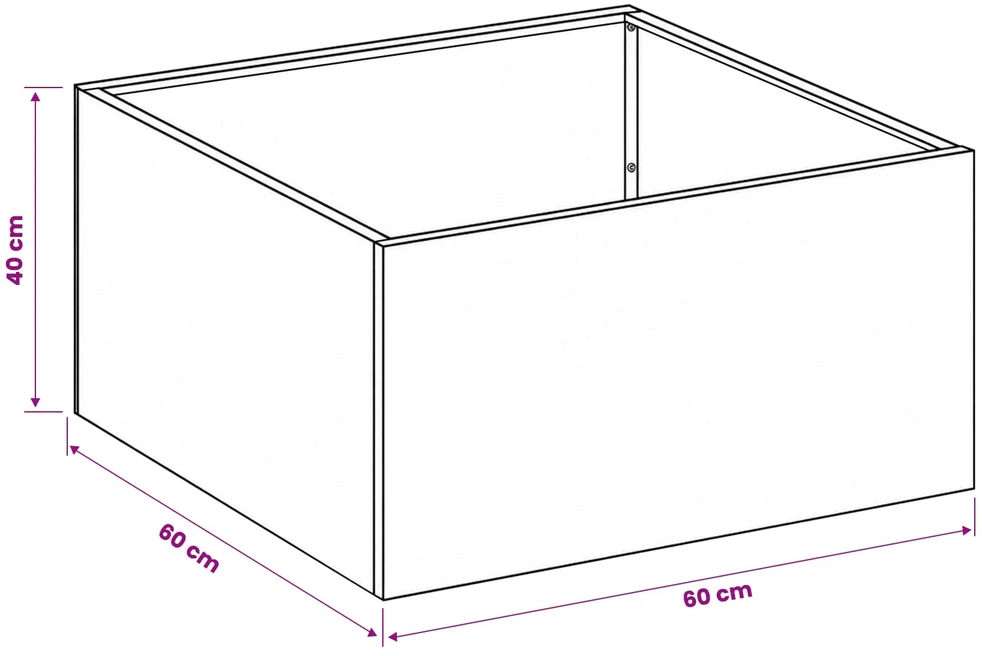 Sodo vazonas Sidabrinė 60 x 60 x 40 cm Galvanizuotas plienas