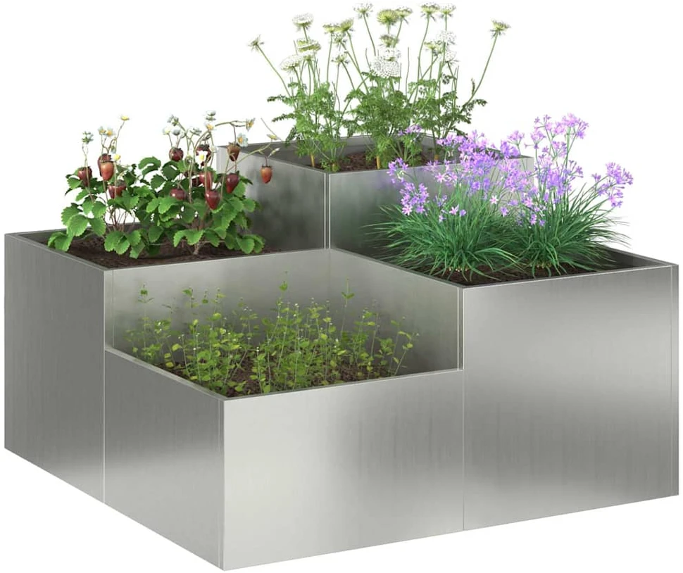 Sodo vazonas Sidabro 100 x 100 x 48 cm Galvanizuotas plienas