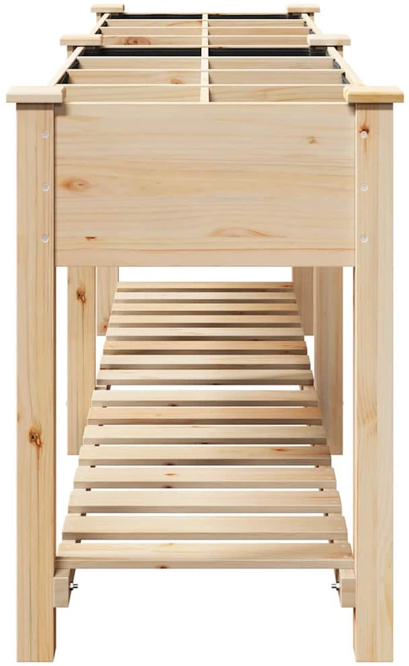 Sodo vazonas Smėlio 203,5 x 53 x 76,5 cm Kietasis pušinis medis