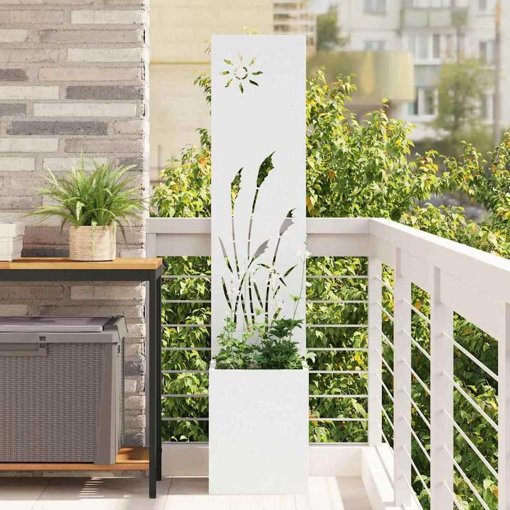 Sodo privatumo ekranas „Fretwork“ Balta 32 x 32 x 150 cm
