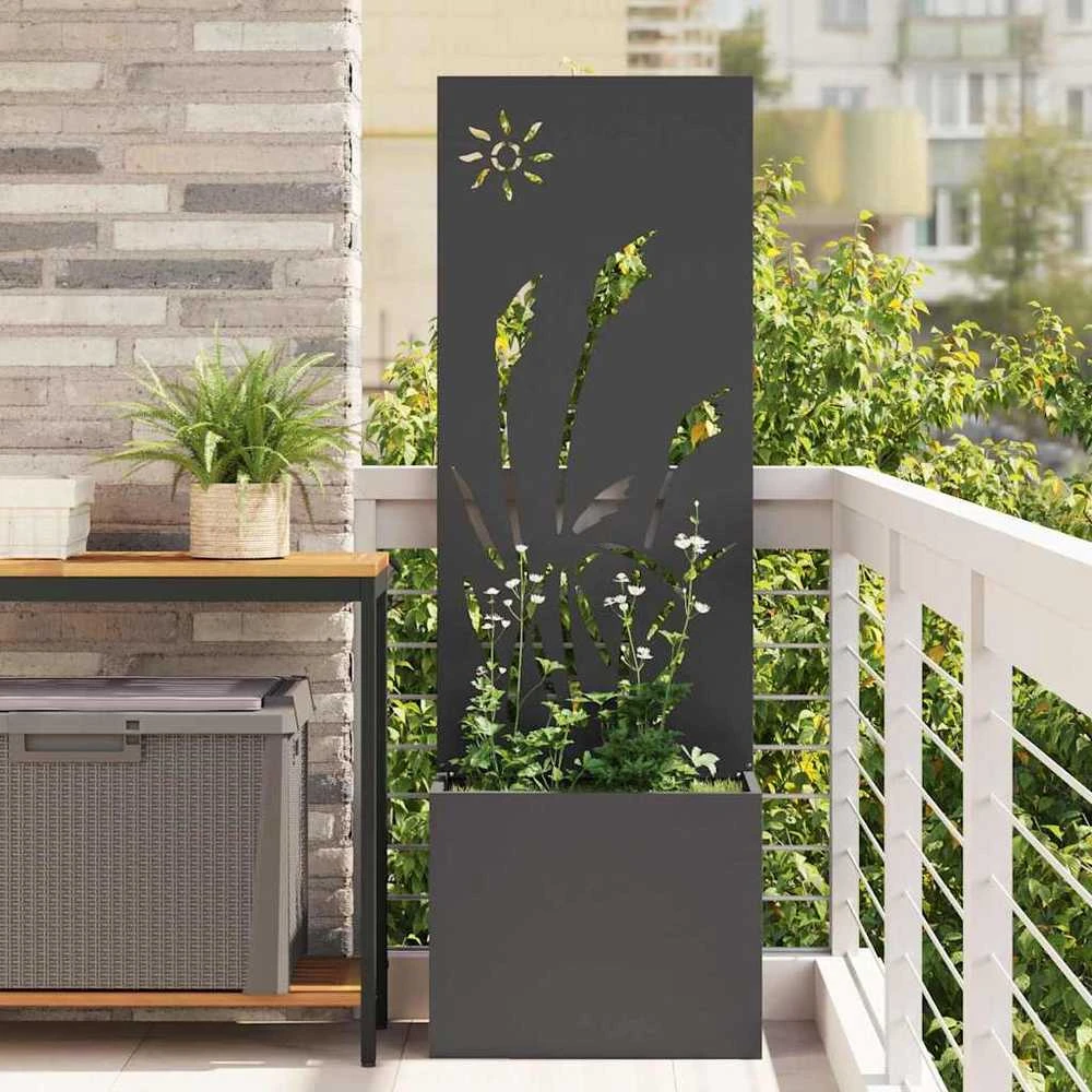 Sodo privatumo ekranas „Fretwork“ Juoda 50 x 32 x 150 cm