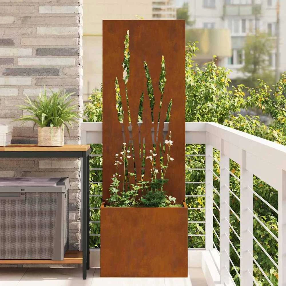 Sodo privatumo ekranas „Fretwork“ Rūdijanti 50 x 32 x 150 cm