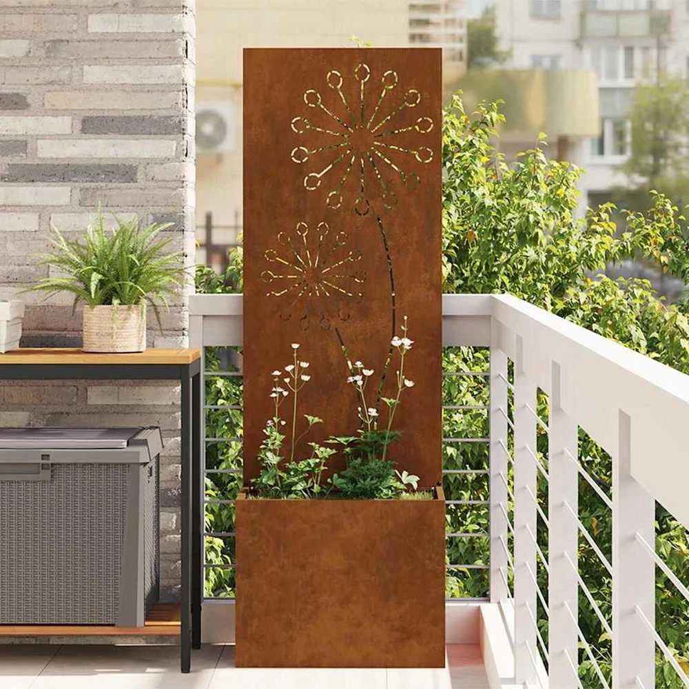Sodo privatumo ekranas „Fretwork“ Rūdijanti 50 x 32 x 150 cm