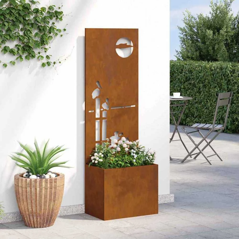 Sodo privatumo ekranas „Fretwork“ Rūdijanti 50 x 32 x 150 cm