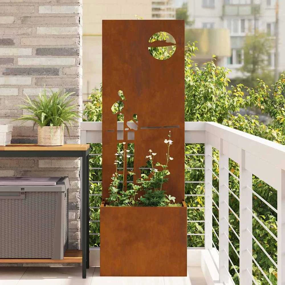Sodo privatumo ekranas „Fretwork“ Rūdijanti 50 x 32 x 150 cm