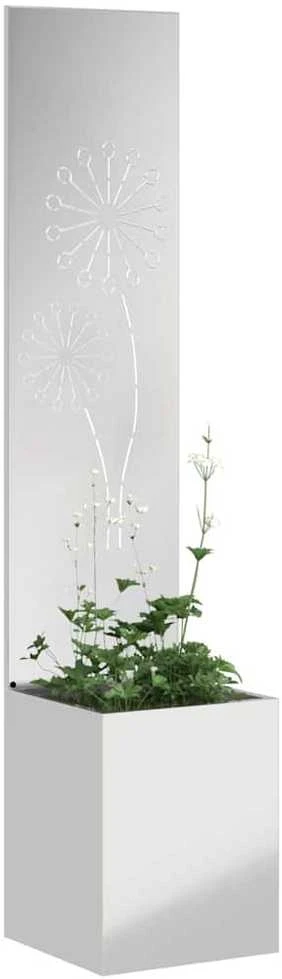 Sodo privatumo ekranas „Fretwork“ Sidabro 32 x 32 x 150 cm