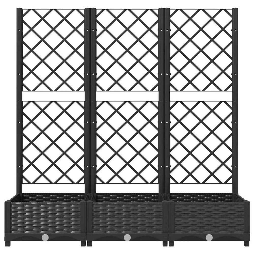 Sodo lovelis su treliažu, juodos spalvos, 120x40x121,5cm, PP