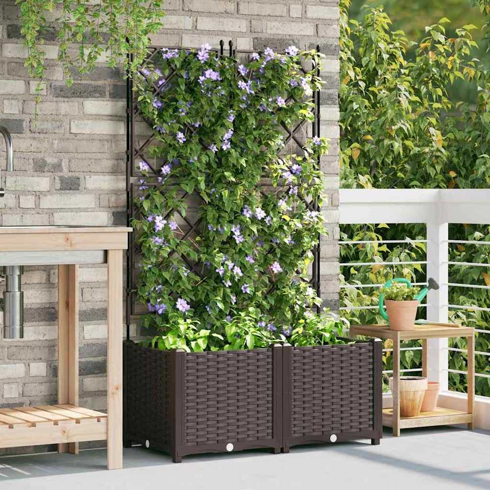 Sodo vazonas 2 vnt. Ruda 80 x 40 x 143 cm PP
