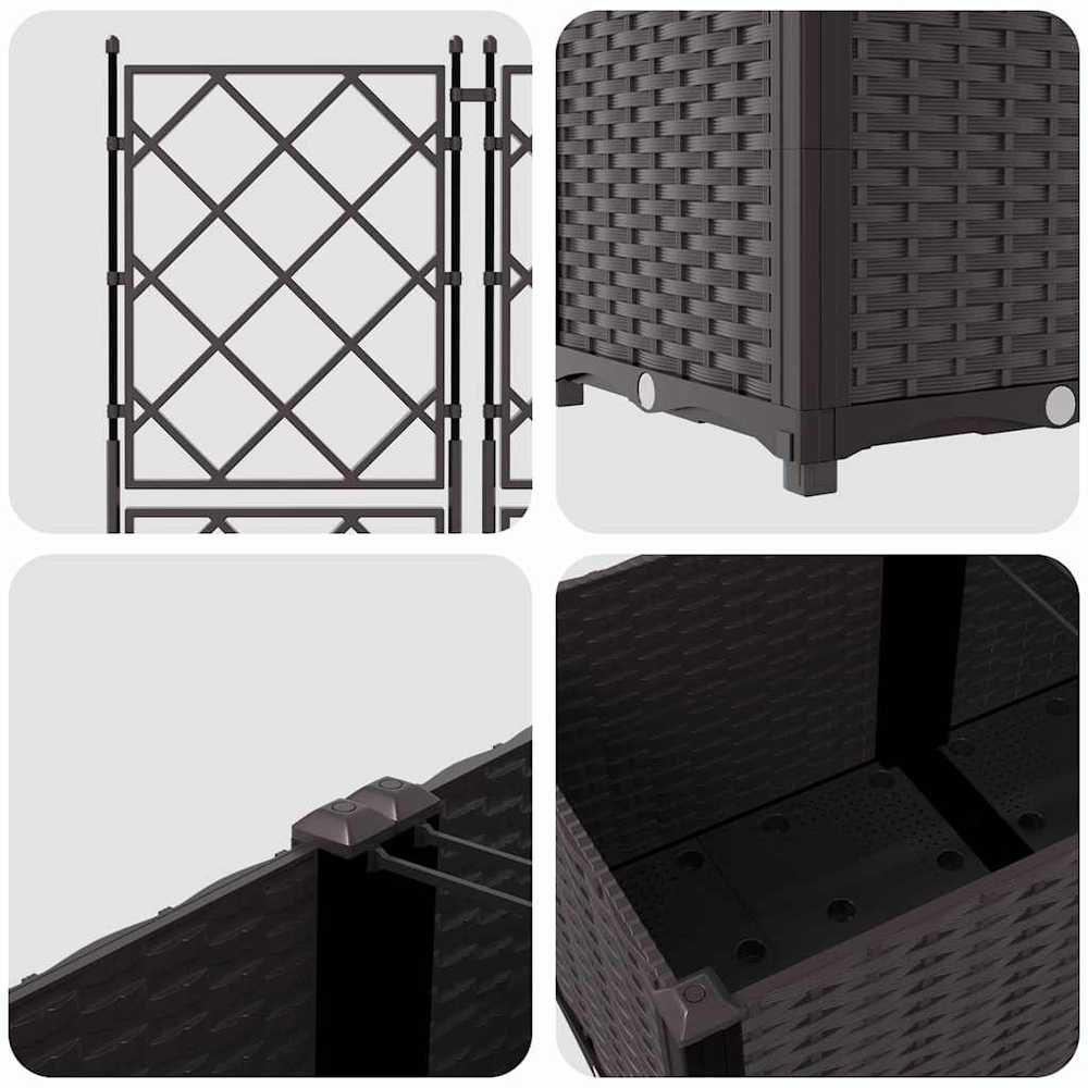 Sodo vazonas 2 vnt. Ruda 80 x 40 x 143 cm PP