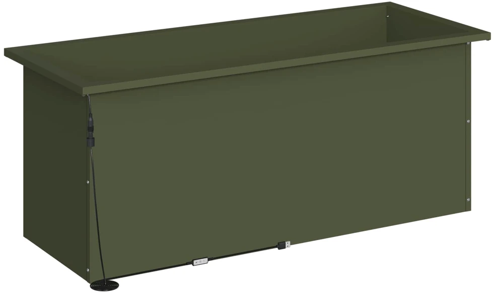 Sodo vazonas su LED 2 vnt. Alyvuogių žalia 40 x 100 x 40 cm