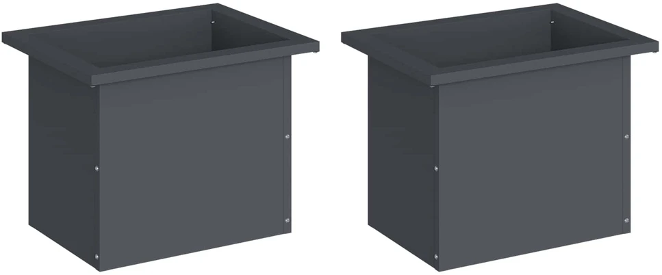 Sodo vazonas su LED 2 vnt. Antracitas 30 x 40 x 30 cm Plienas