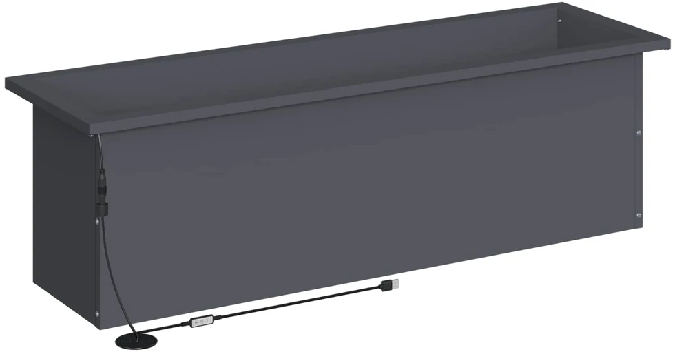 Sodo vazonas su LED 2 vnt. Antracitas 30 x 100 x 30 cm Plienas