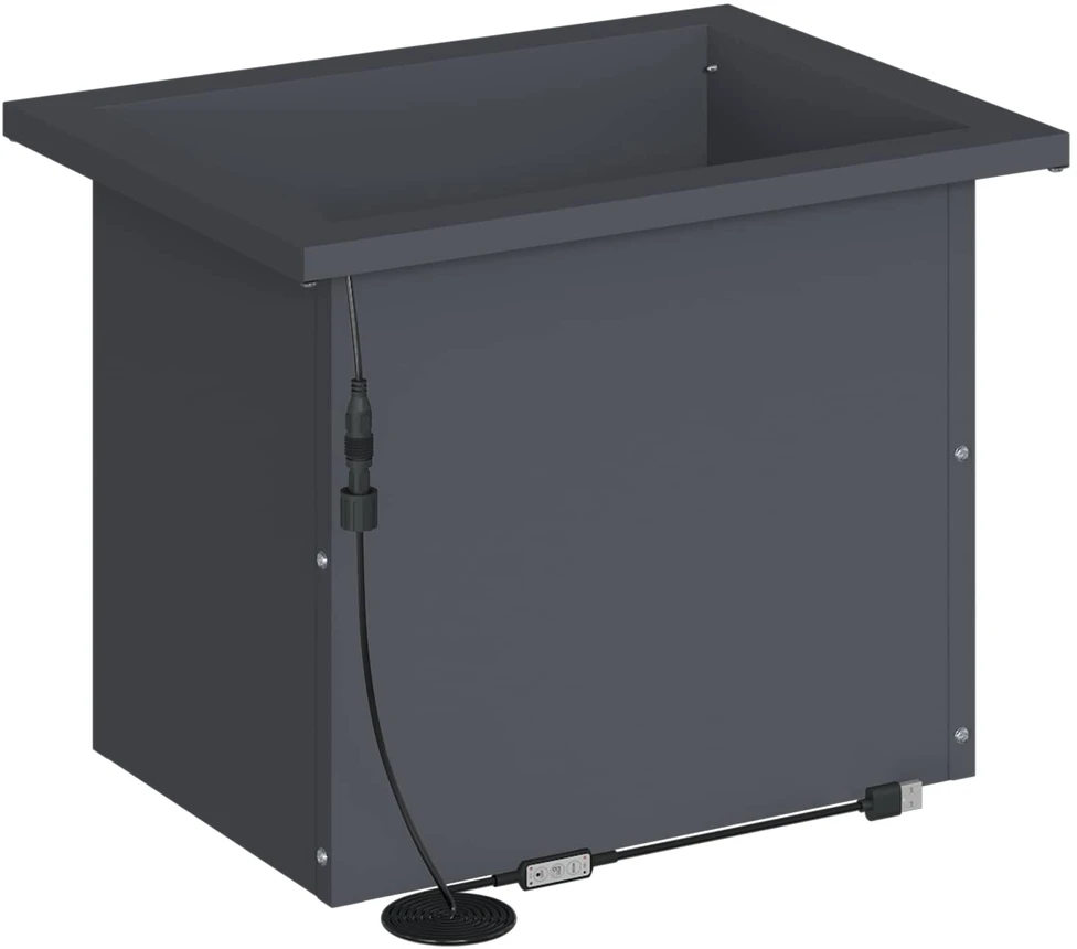 Sodo vazonas su LED 2 vnt. Antracitas 30 x 40 x 30 cm Plienas
