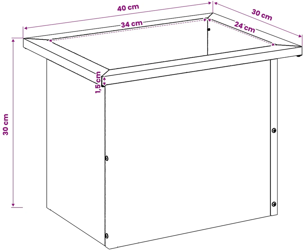 Sodo vazonas su LED 2 vnt. Antracitas 30 x 40 x 30 cm Plienas