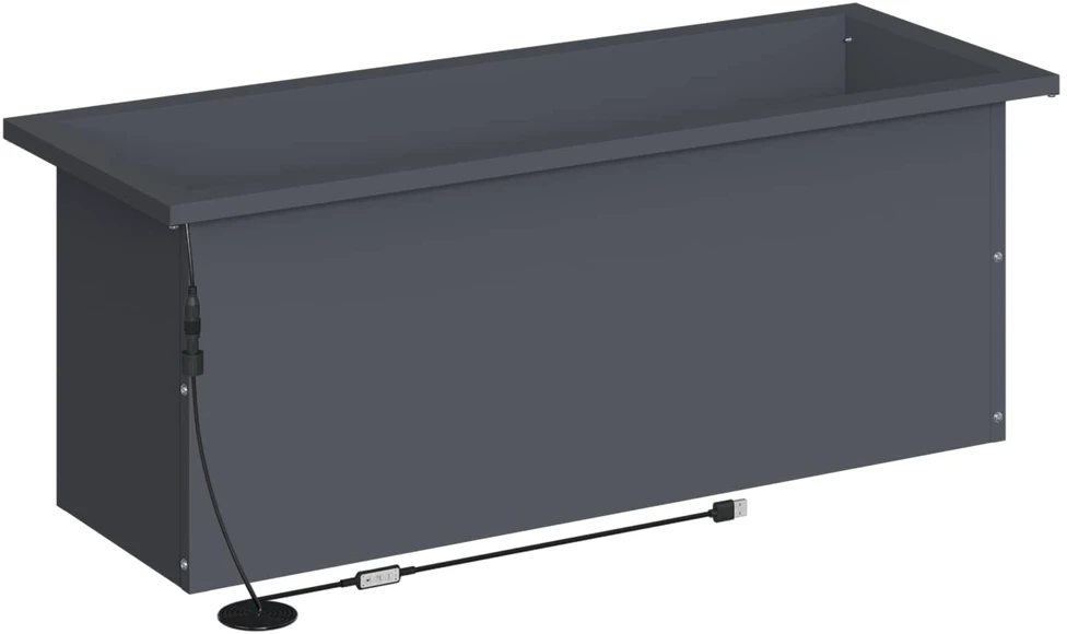 Sodo vazonas su LED 2 vnt. Antracitas 30 x 80 x 30 cm Plienas