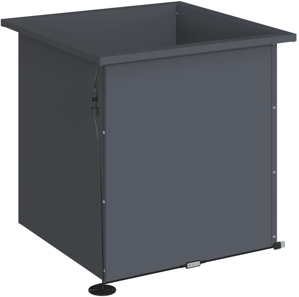 Sodo vazonas su LED 2 vnt. Antracitas 50 x 50 x 48 cm Plienas