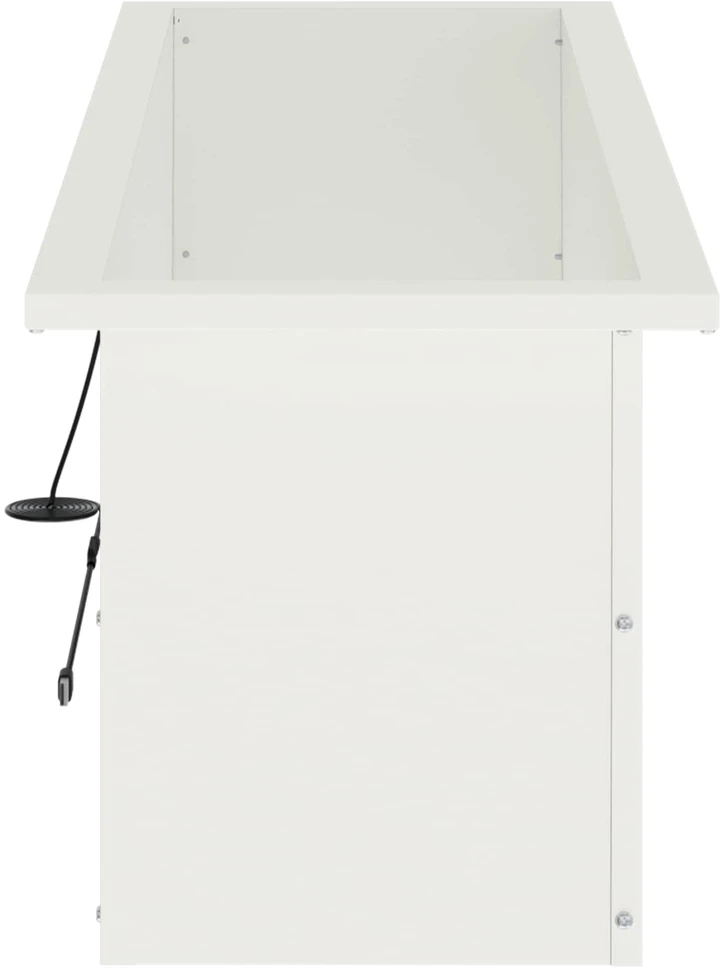 Sodo vazonas su LED 2 vnt. Balta 30 x 100 x 30 cm Plienas