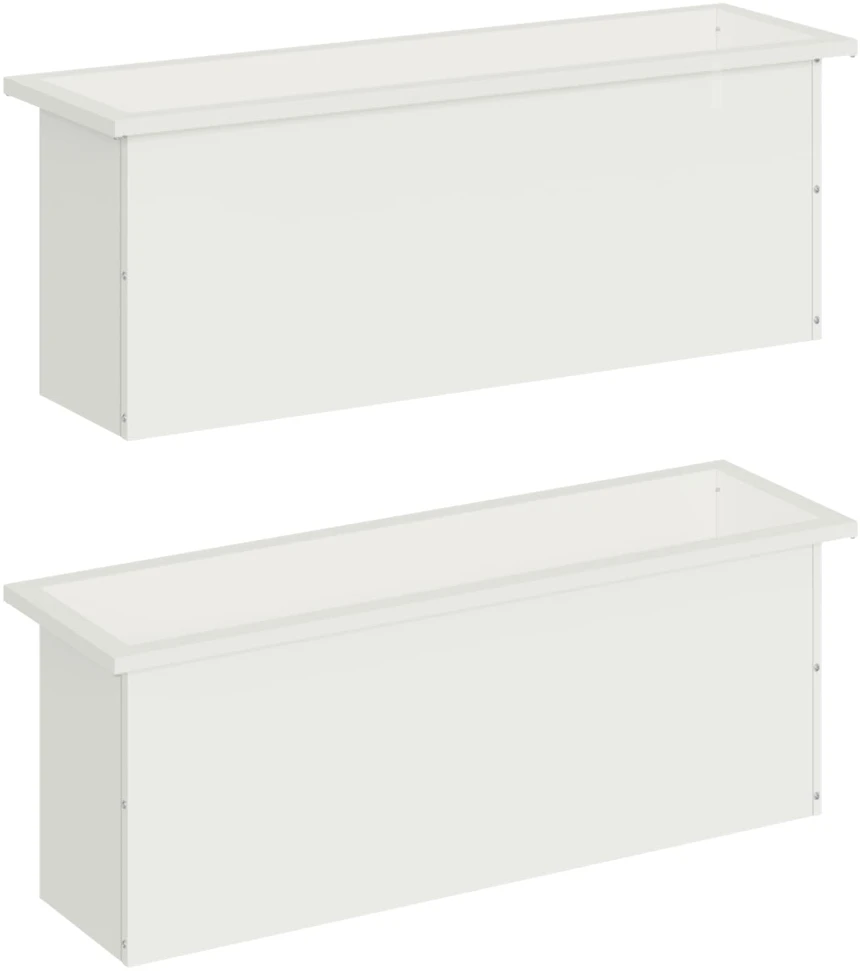 Sodo vazonas su LED 2 vnt. Balta 30 x 100 x 30 cm Plienas