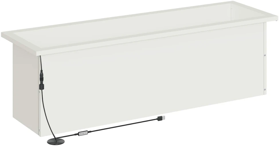Sodo vazonas su LED 2 vnt. Balta 30 x 100 x 30 cm Plienas
