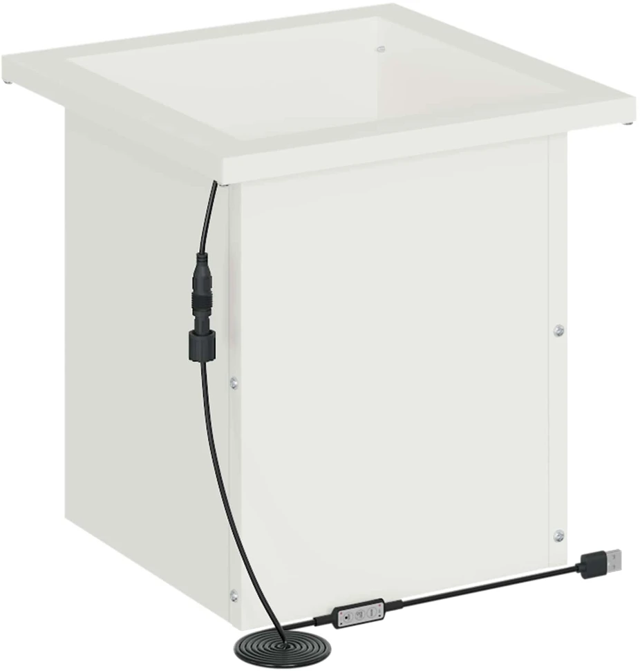 Sodo vazonas su LED 2 vnt. Balta 30 x 30 x 30 cm Plienas