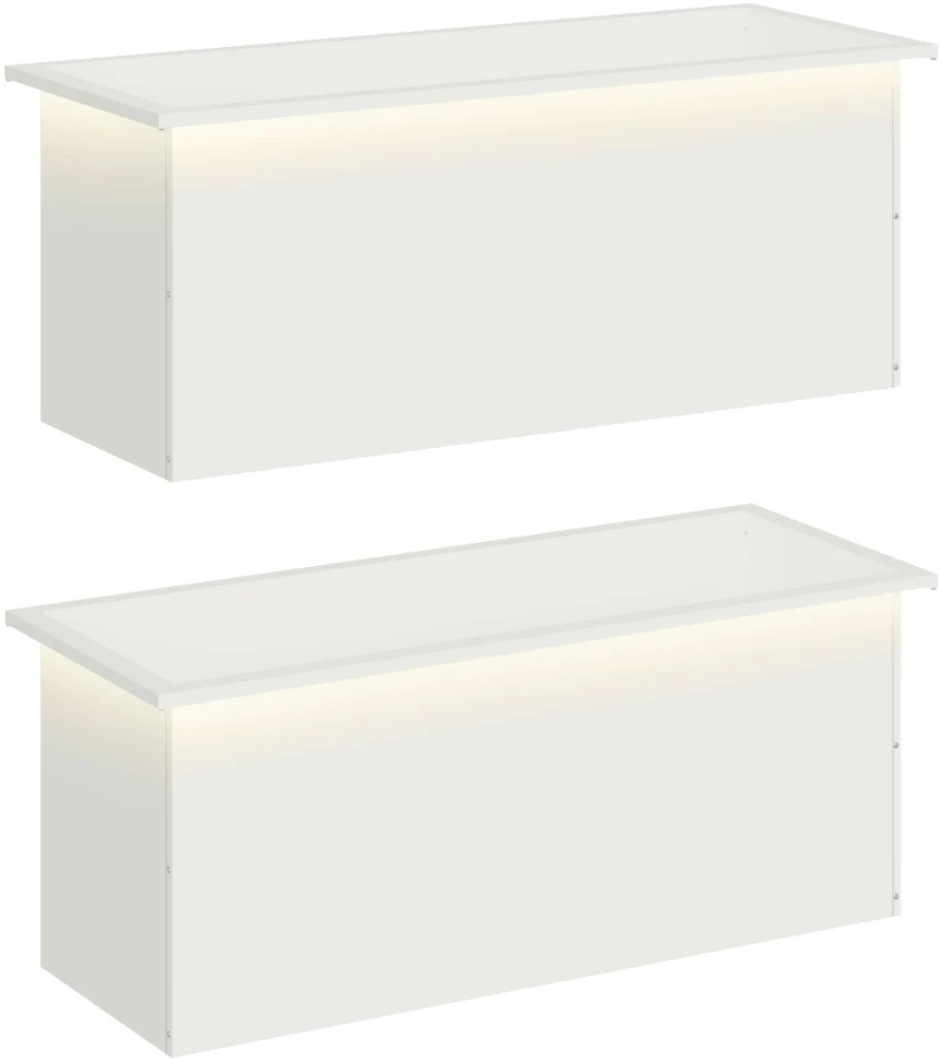 Sodo vazonas su LED 2 vnt. Balta 40 x 100 x 40 cm Plienas