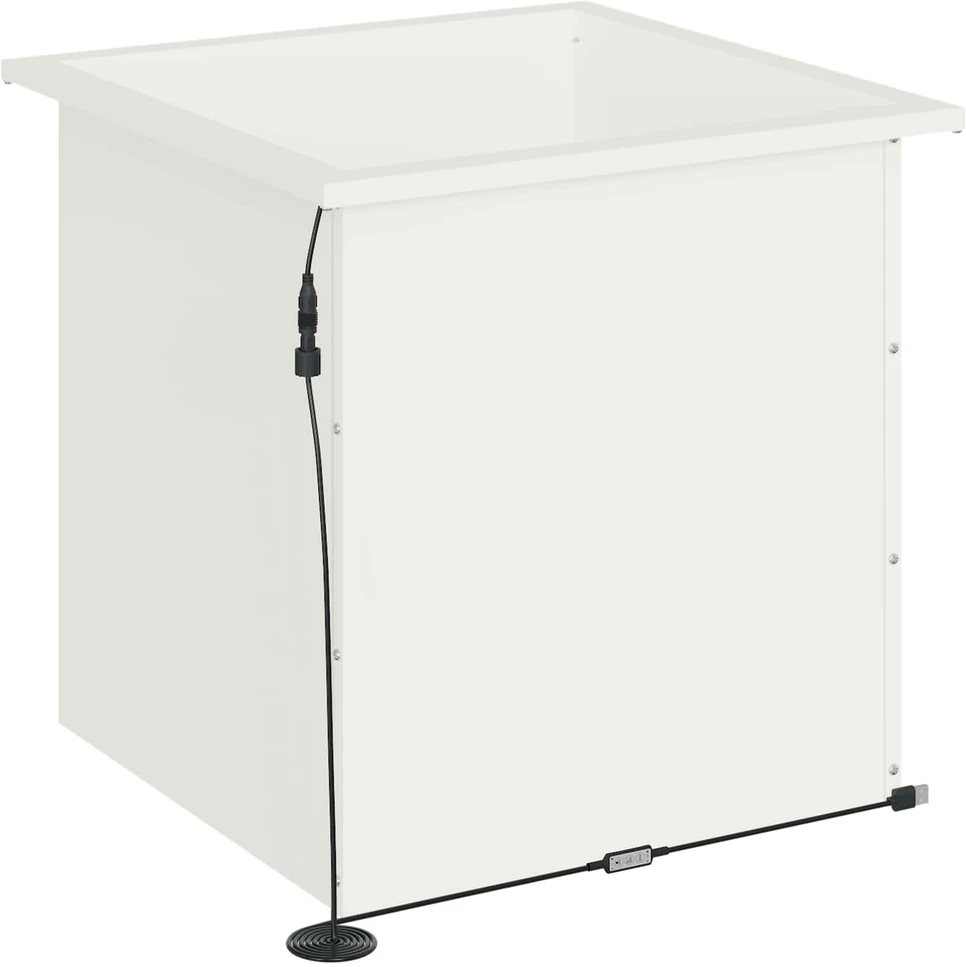 Sodo vazonas su LED 2 vnt. Balta 50 x 50 x 48 cm Plienas