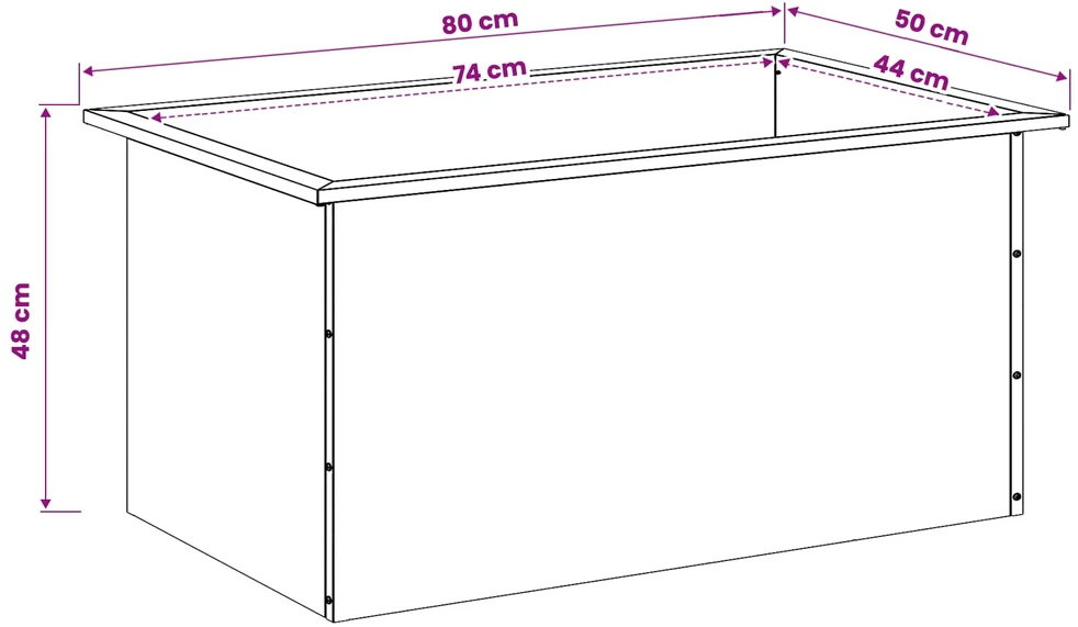 Sodo vazonas su LED 2 vnt. Balta 50 x 80 x 48 cm Plienas