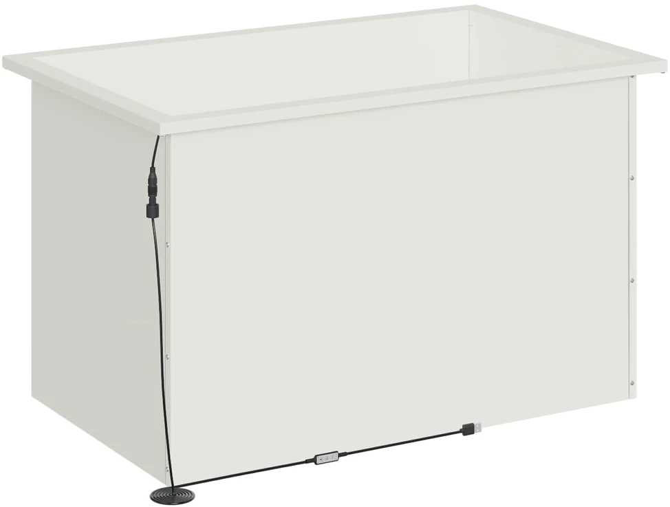 Sodo vazonas su LED 2 vnt. Balta 50 x 80 x 48 cm Plienas
