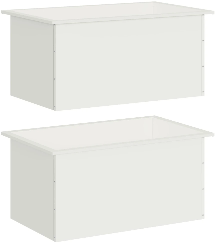 Sodo vazonas su LED 2 vnt. Balta 50 x 80 x 48 cm Plienas