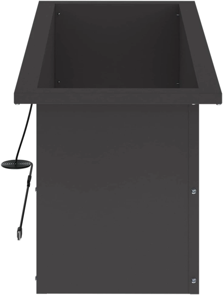 Sodo vazonas su LED 2 vnt. Juoda 30 x 80 x 30 cm Plienas