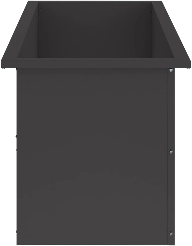 Sodo vazonas su LED 2 vnt. Juoda 40 x 100 x 40 cm Plienas
