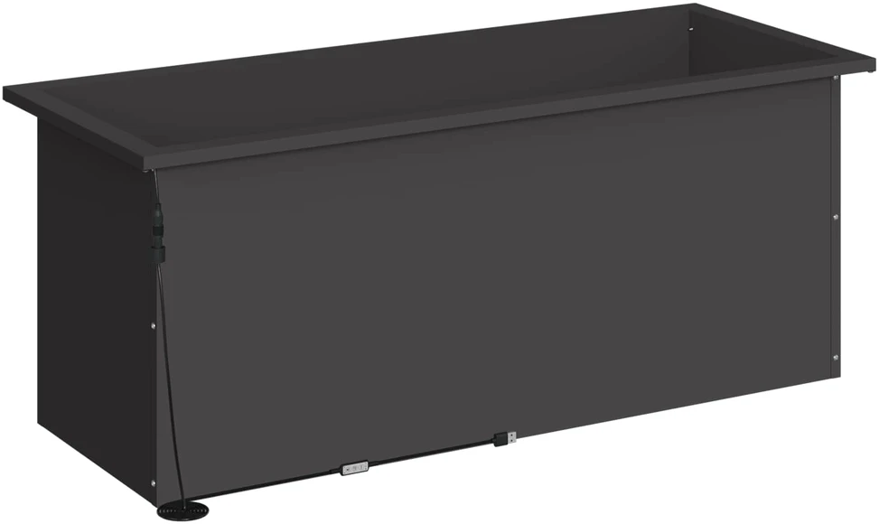 Sodo vazonas su LED 2 vnt. Juoda 40 x 100 x 40 cm Plienas