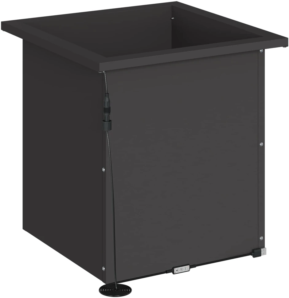 Sodo vazonas su LED 2 vnt. Juoda 40 x 40 x 40 cm Plienas