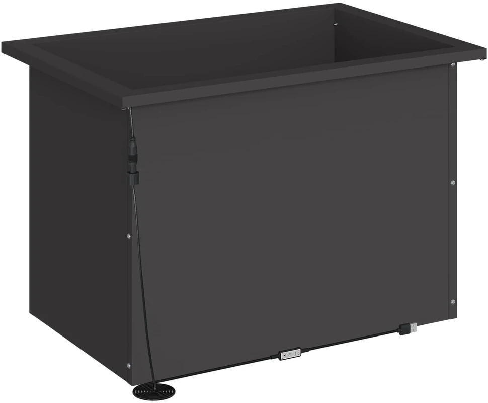 Sodo vazonas su LED 2 vnt. Juoda 40 x 60 x 40 cm Plienas