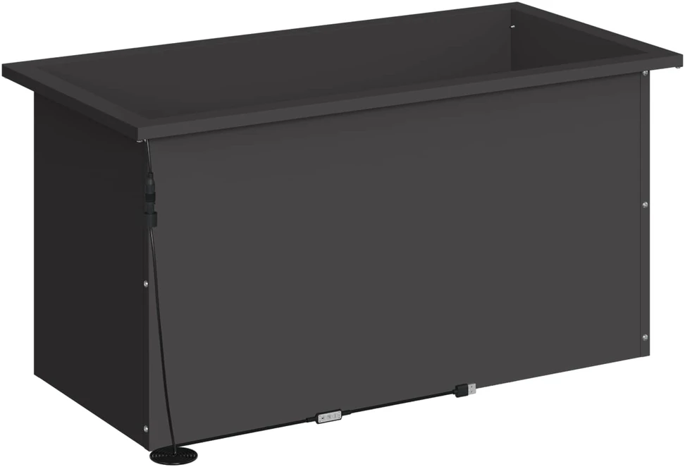 Sodo vazonas su LED 2 vnt. Juoda 40 x 80 x 40 cm Plienas