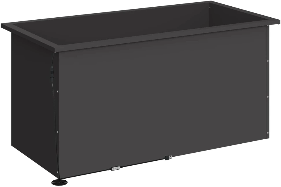 Sodo vazonas su LED 2 vnt. Juoda 50 x 100 x 48 cm Plienas